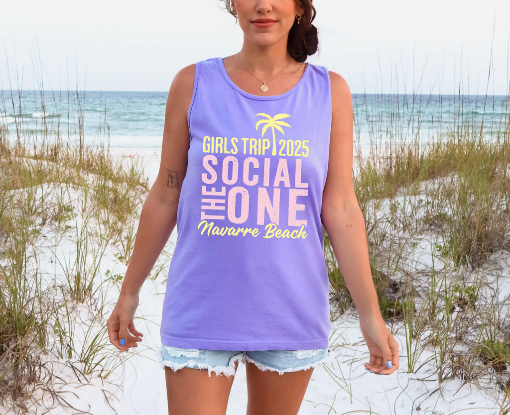 Custom Girls Trip Shirts | Matching Weekend Vacation Comfort Colors Tee | Personalized Vacay Mode Summer Beach T-shirt | Best Friend Cruise