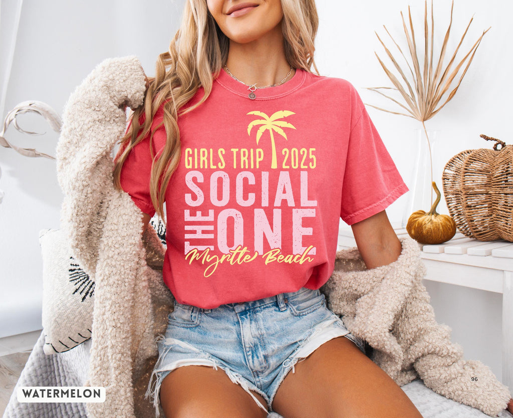 Custom Girls Trip Shirts | Matching Weekend Vacation Comfort Colors Tee | Personalized Vacay Mode Summer Beach T-shirt | Best Friend Cruise
