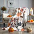 Autumn Throw Blanket | Harvest Blanket | Cozy Fall Throw | Pumpkins & Leaves | Halloween Throw Blanket | Halloween Gift | Fall Gift