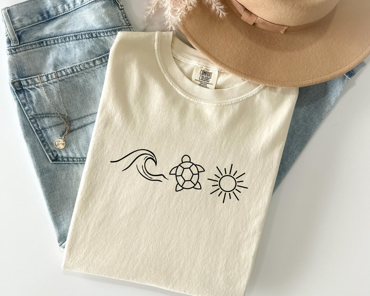 Comfort Colors® Ocean Turtle Sun Tee: Summer Beach Shirt