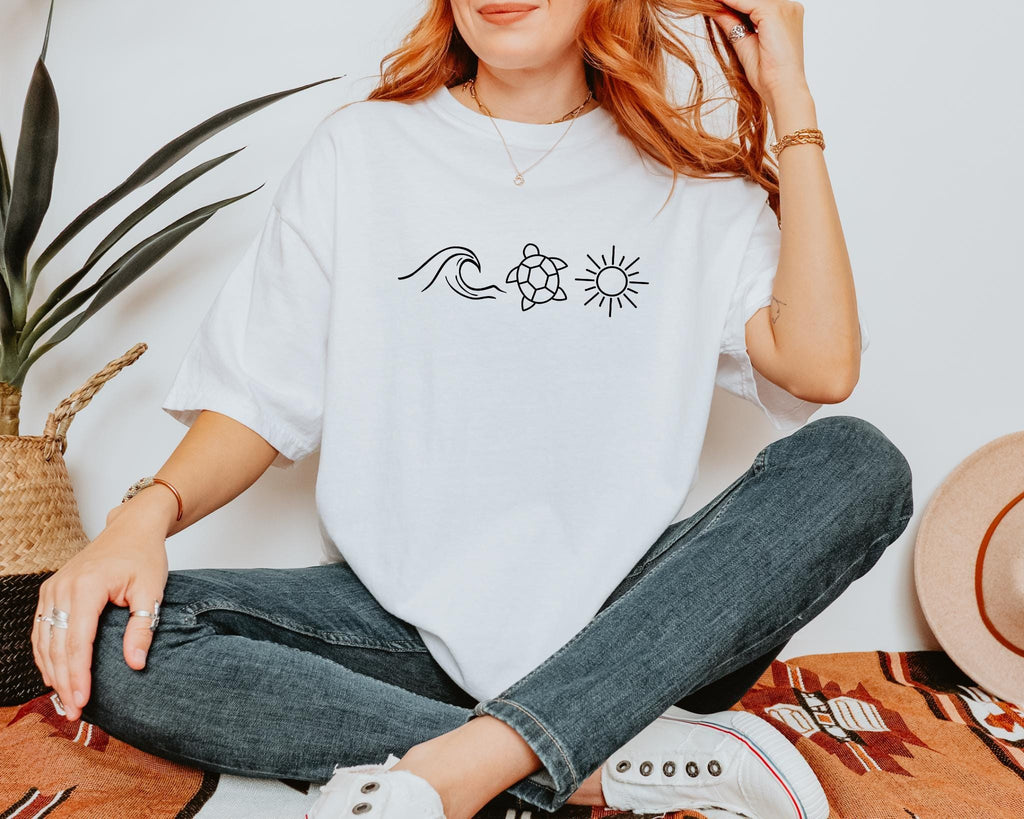 Comfort Colors® Ocean Turtle Sun Tee: Summer Beach Shirt
