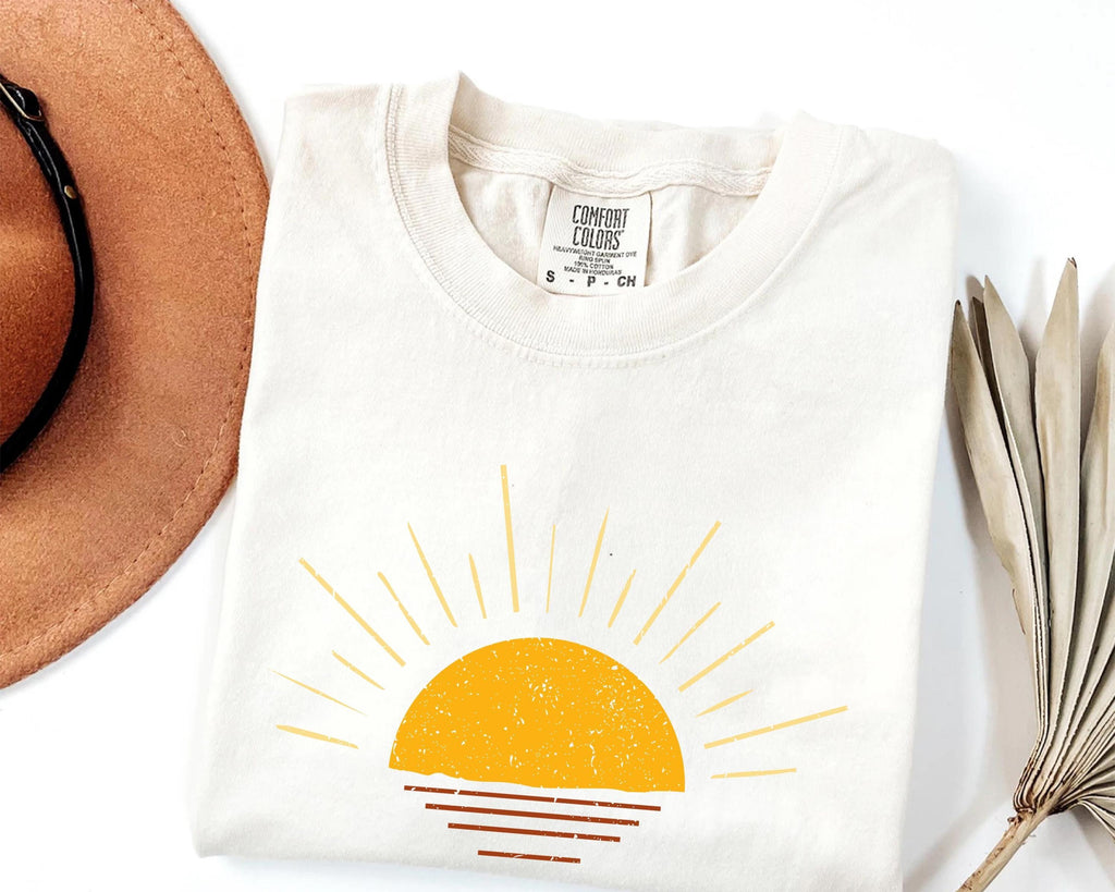 Comfort Colors® Sunset Graphic Tee: Vintage Boho Style