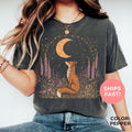 Celestial Fox Comfort Colors Shirt: Goblincore Cottagecore Graphic Tee