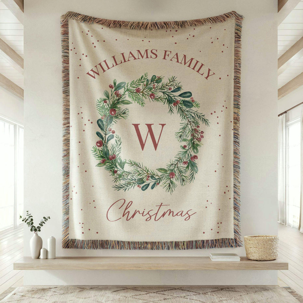 Personalized Holiday Gift Christmas Blanket Family Name Throw Blanket Holiday Decor Throw Blanket Christmas Gift For Parents Families