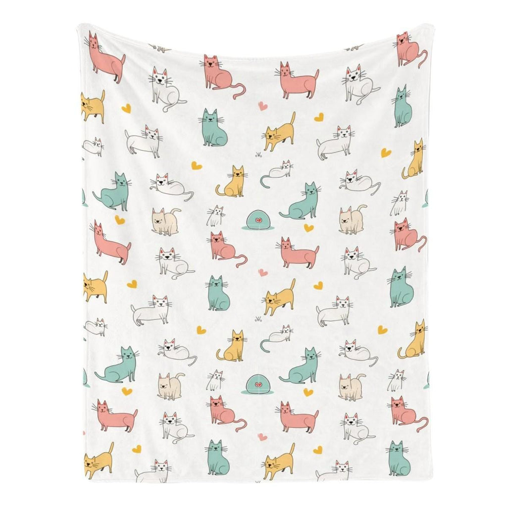Cozy Cat Flannel Throw Blanket - Soft Plush Fleece for Pet Lovers, Bedrooms, and Couches