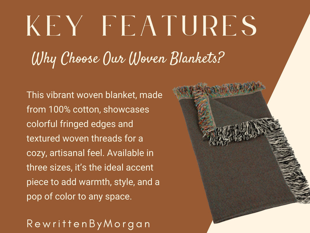 Halloween Woven Throw Blanket | Whimsical Ghosts, Pumpkins, Flowers