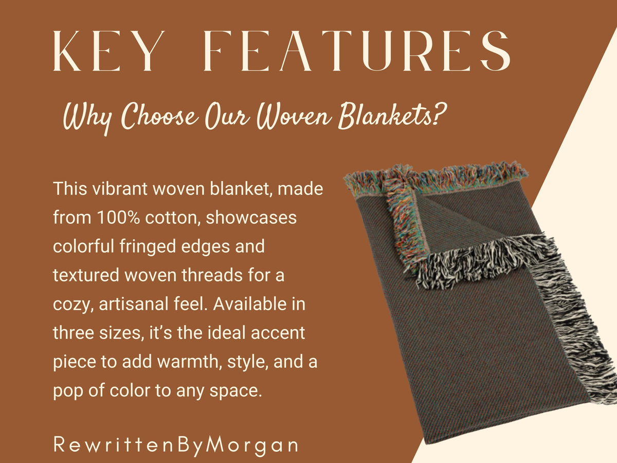 Halloween Woven Throw Blanket | Whimsical Ghosts, Pumpkins, Flowers