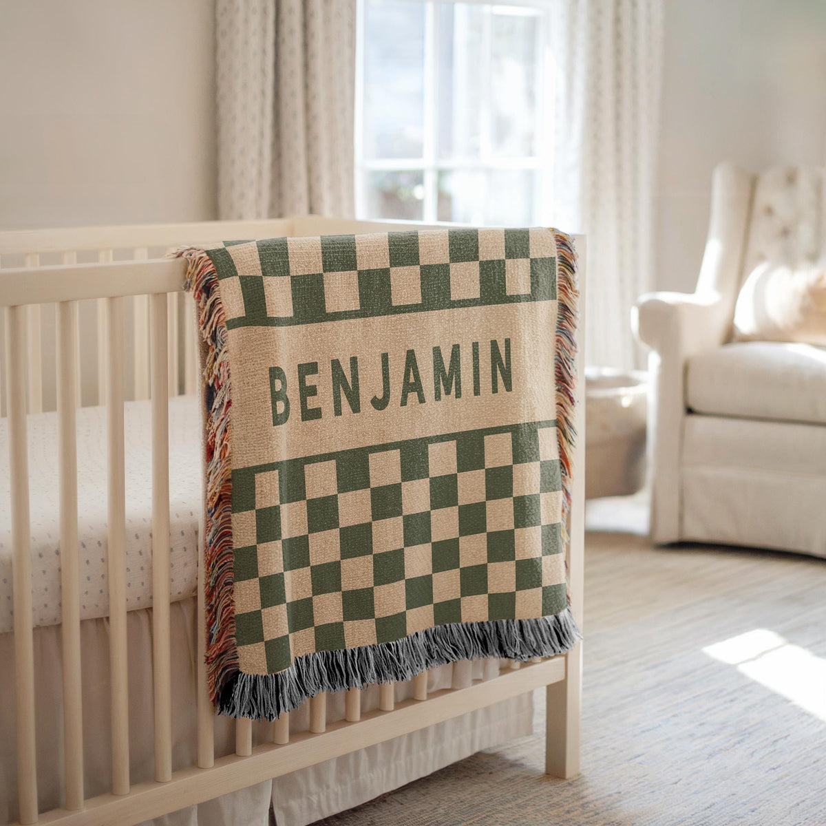 Personalized Baby Blanket for Nursery Decor Custom Baby Name Blanket Custom Kids Name Tapestry Baby Shower Gift Woven Throw Blanket
