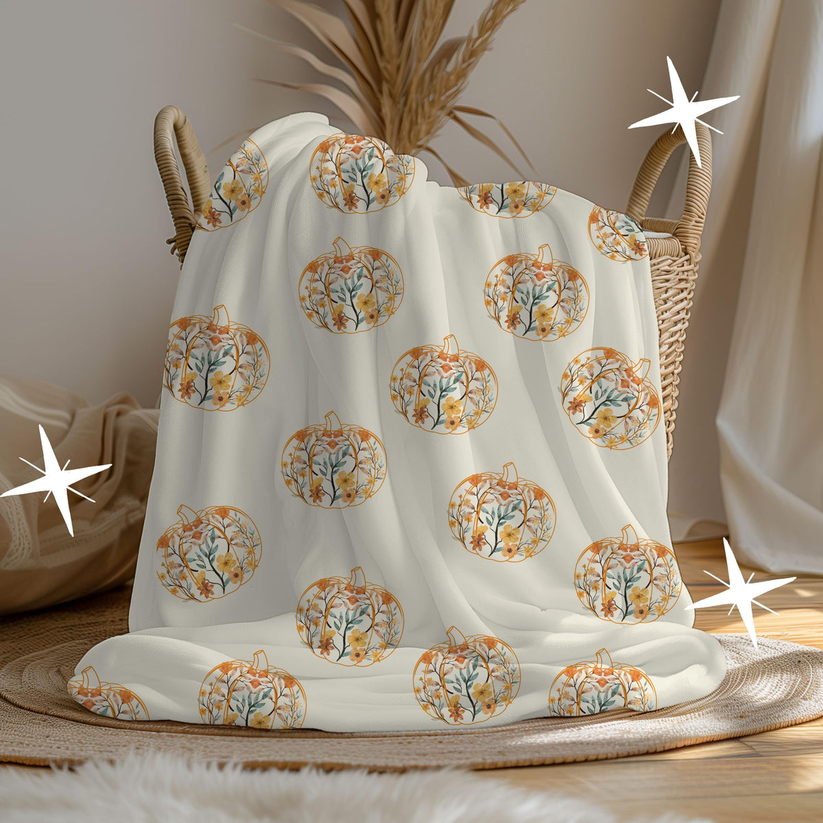 Pumpkin Throw Blanket, Pumpkin Patch Plush Blanket, Autumn Home Fall Decor, Halloween Seasonal Blanket, Fall Lover Gift, Thanksgiving Throw
