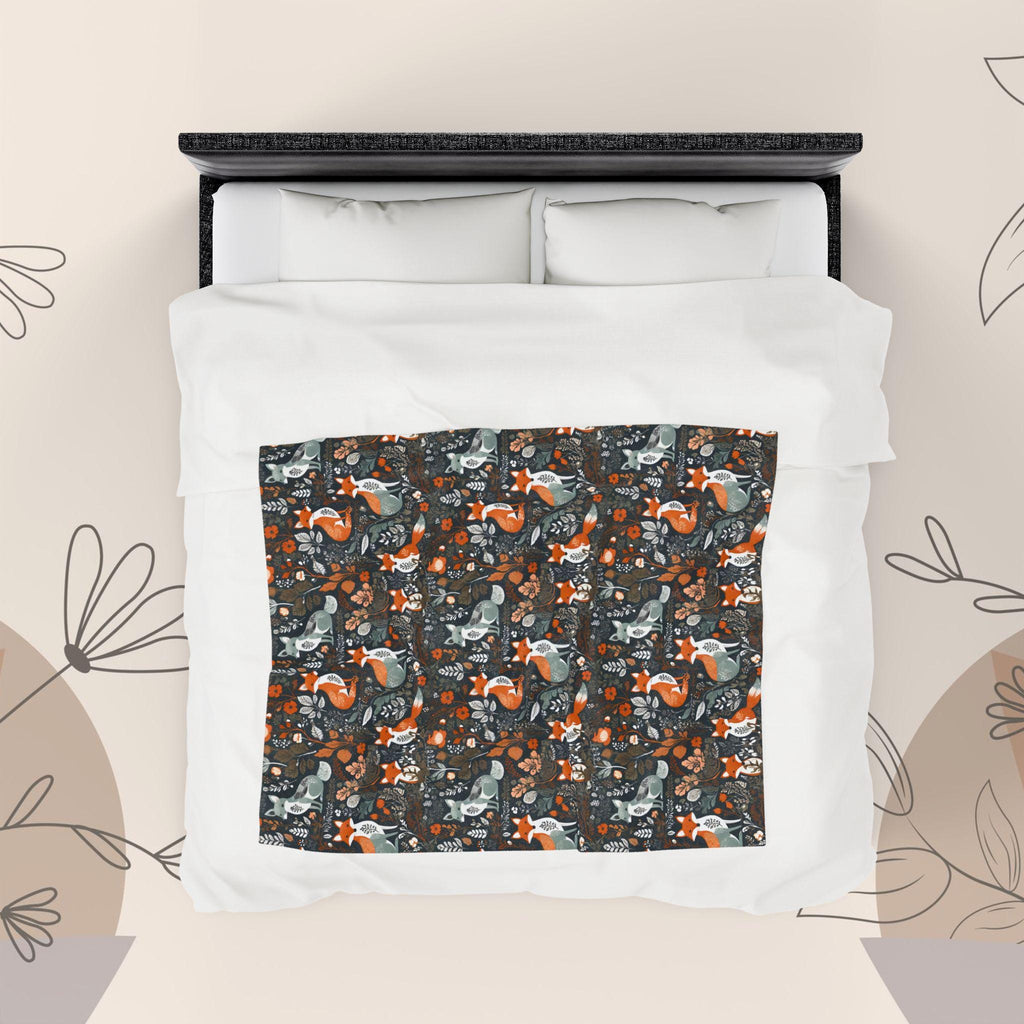 Hygge Woodland Foxes Couch Throw Blanket | Nordic Art Scandinavian Blanket | Scandi Throw Blanket | Hygge Fall Blanket | Hygge Home Decor