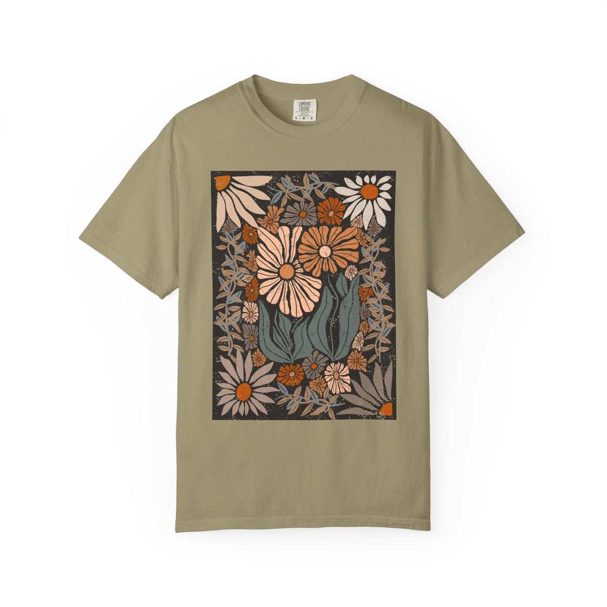 Boho Flower Comfort Colors shirt, Retro Boho Flowers tshirt, Vint Style Tee, Nature Lover Gift, Wildflower Boho Shirt, fall hippie shirt