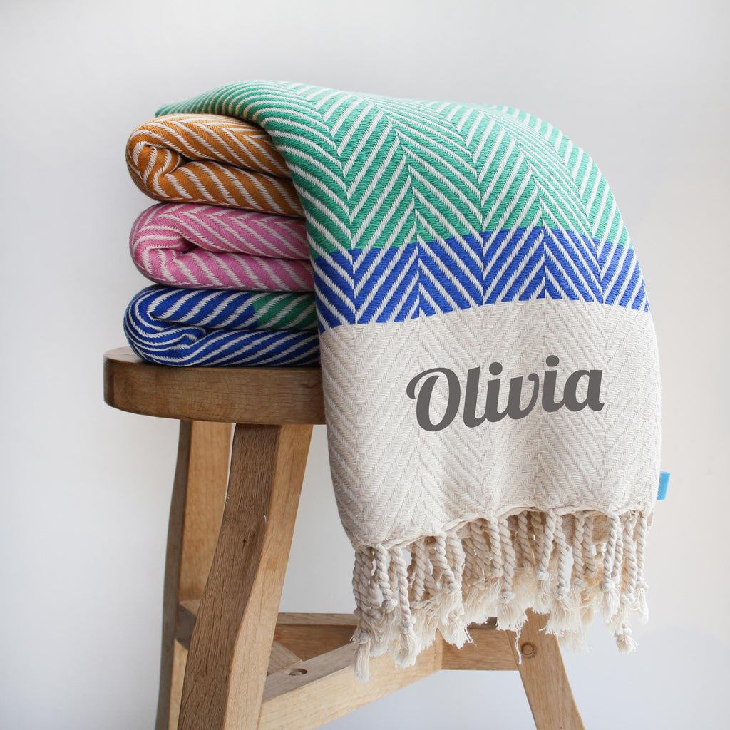 Personalised handwoven sofa throw, Garden Shawl, Cotton anniversary gift, Couple gift, Birthday gift her, Mothers day, Retirement Gift