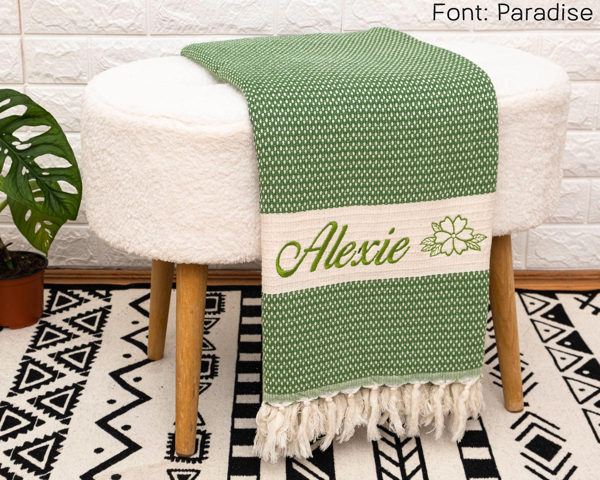 Cotton Anniversary Gift, Personalized 2nd Anniversary Gift, Custom Wedding Blanket, Mom Blanket