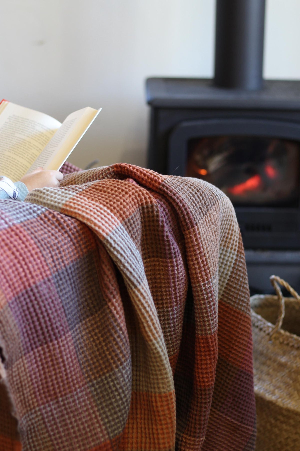 Oversized Waffle Linen Throw Blanket: Soft Cotton Blend, Gift Box