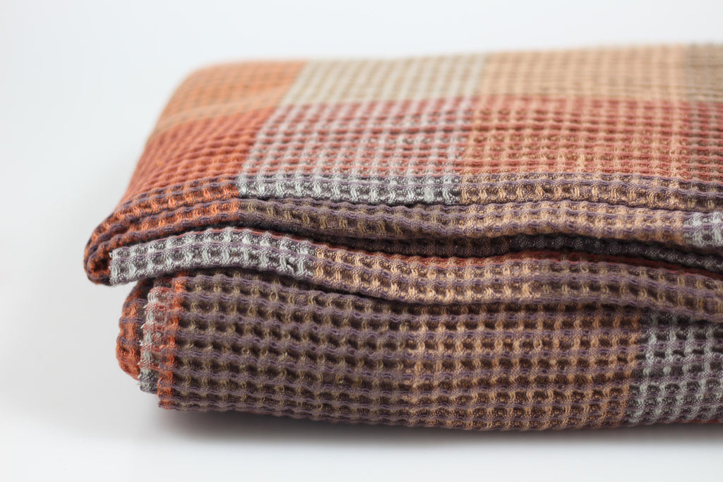 Oversized Waffle Linen Throw Blanket: Soft Cotton Blend, Gift Box