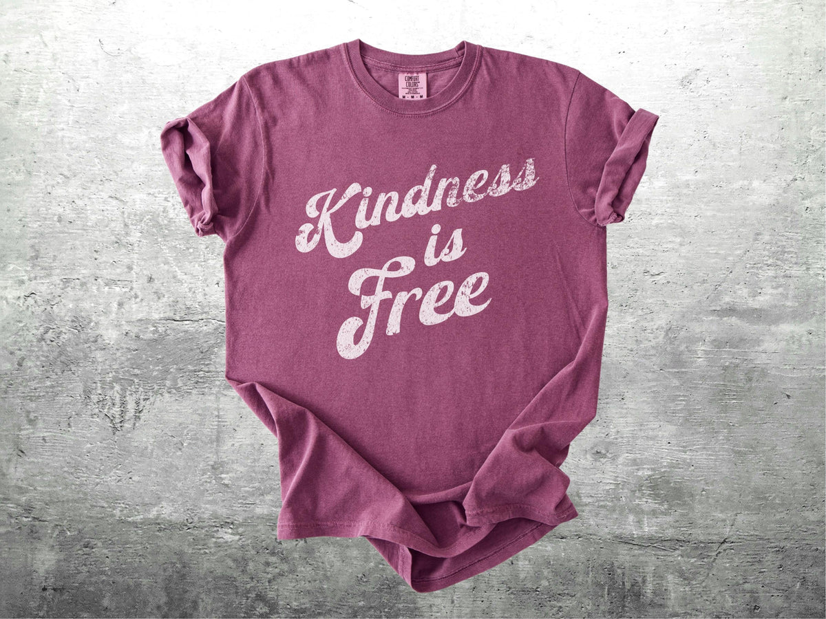 Be Kind Shirts, Retro 70s Style, Positivity, Kindness Is Free, Motivational, Oversize, Womens, Mens, Comfort Colors T-shirt