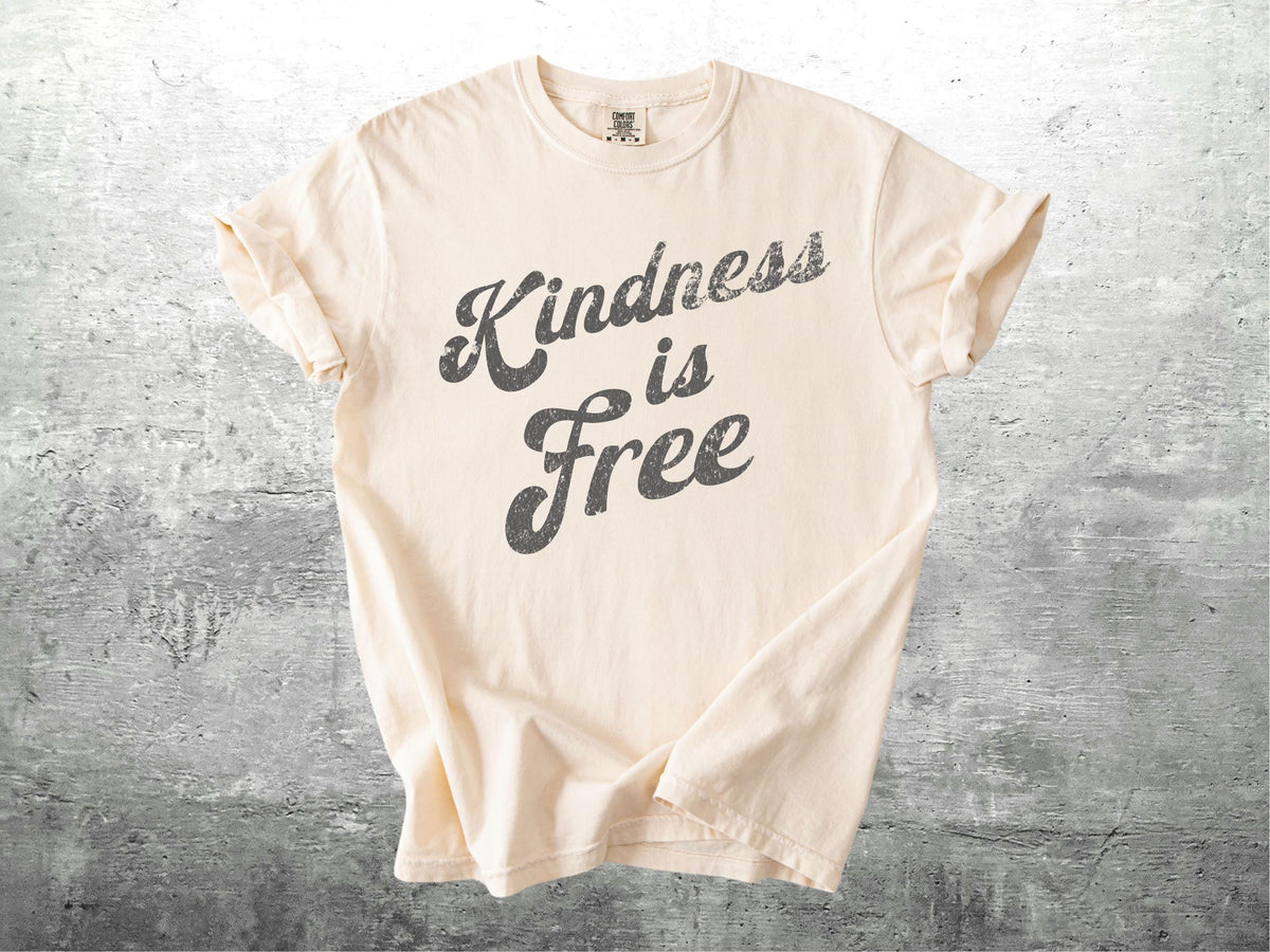 Be Kind Shirts, Retro 70s Style, Positivity, Kindness Is Free, Motivational, Oversize, Womens, Mens, Comfort Colors T-shirt