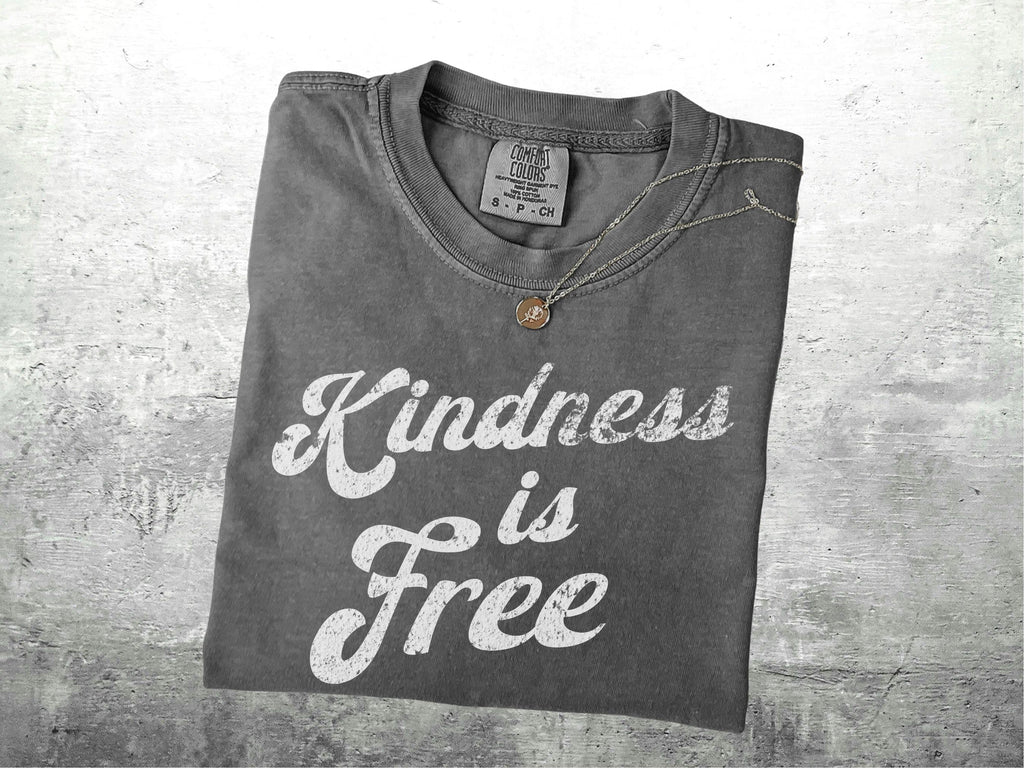 Be Kind Shirts, Retro 70s Style, Positivity, Kindness Is Free, Motivational, Oversize, Womens, Mens, Comfort Colors T-shirt
