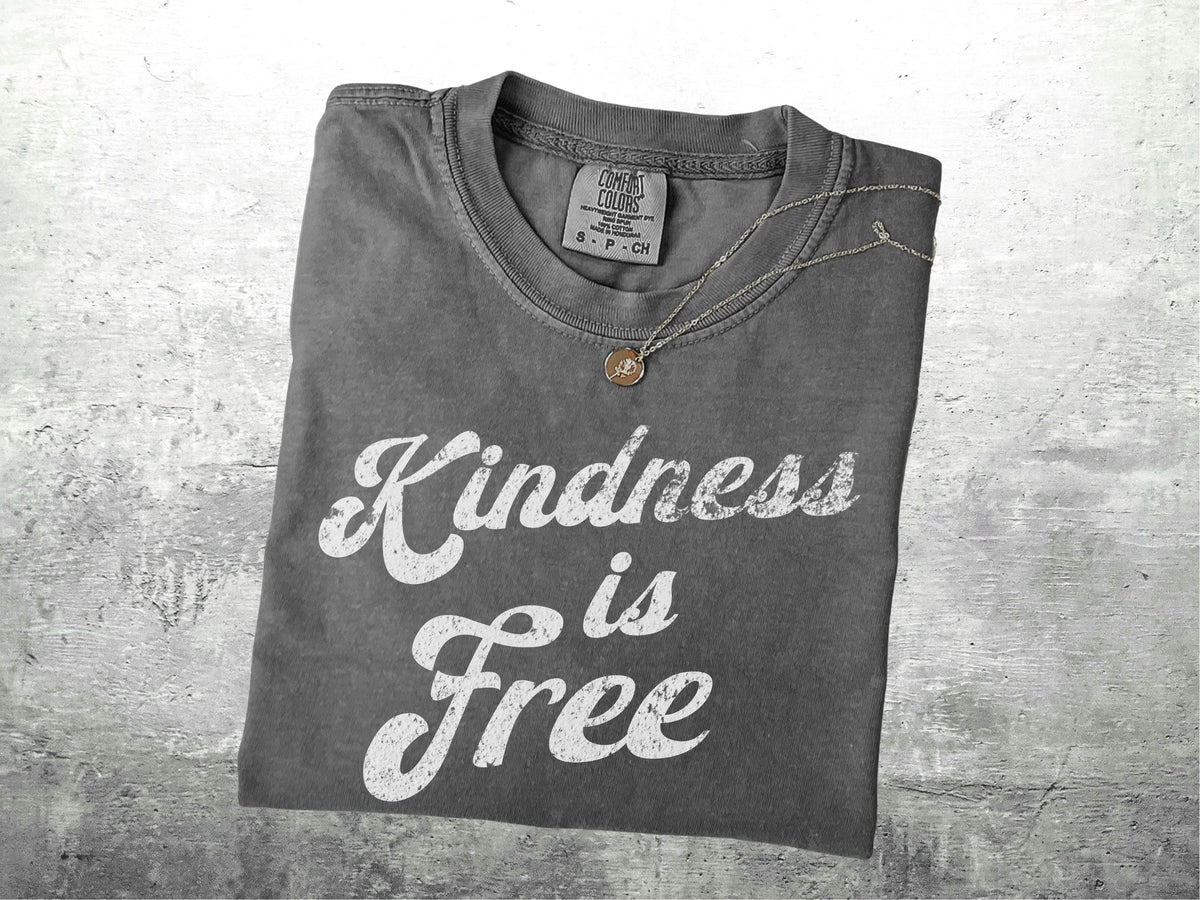 Be Kind Shirts, Retro 70s Style, Positivity, Kindness Is Free, Motivational, Oversize, Womens, Mens, Comfort Colors T-shirt