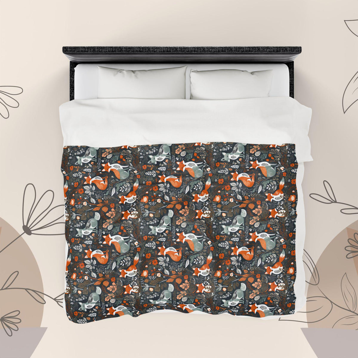 Hygge Woodland Foxes Couch Throw Blanket | Nordic Art Scandinavian Blanket | Scandi Throw Blanket | Hygge Fall Blanket | Hygge Home Decor