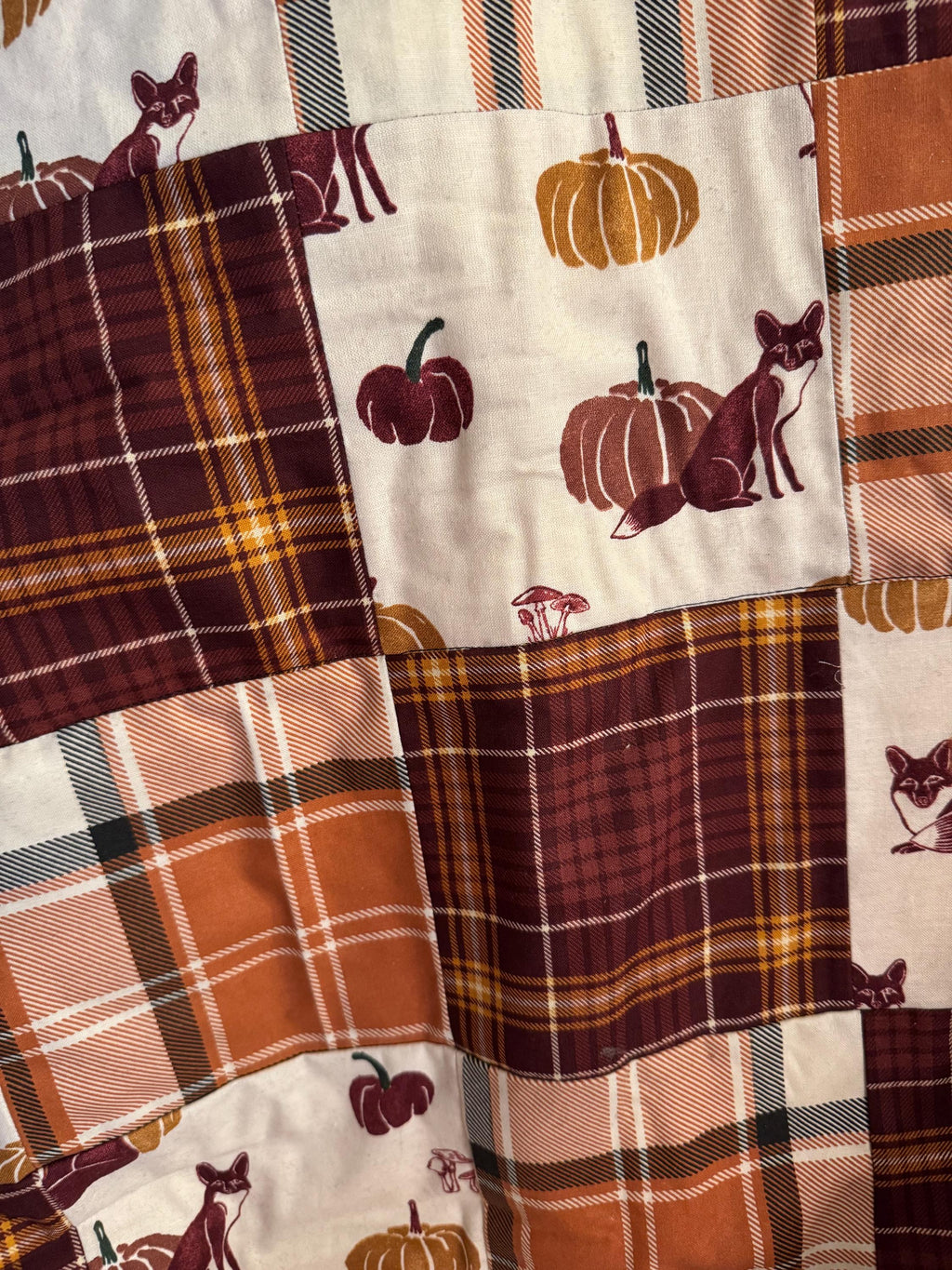 Fall Throw Blanket, Fox and Pumpkin Blanket, Cotton Throw Blanket