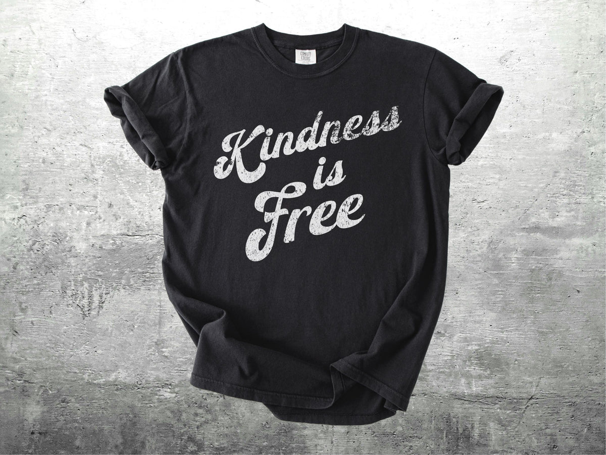 Be Kind Shirts, Retro 70s Style, Positivity, Kindness Is Free, Motivational, Oversize, Womens, Mens, Comfort Colors T-shirt