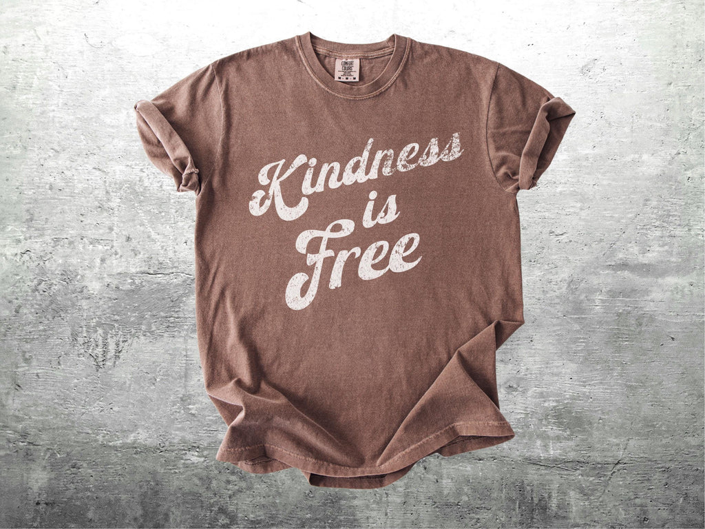 Be Kind Shirts, Retro 70s Style, Positivity, Kindness Is Free, Motivational, Oversize, Womens, Mens, Comfort Colors T-shirt