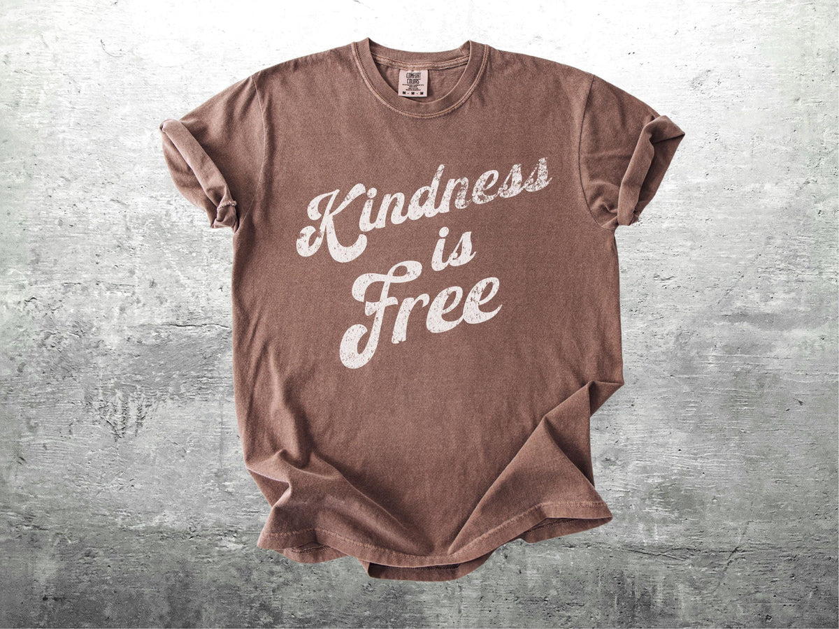 Be Kind Shirts, Retro 70s Style, Positivity, Kindness Is Free, Motivational, Oversize, Womens, Mens, Comfort Colors T-shirt