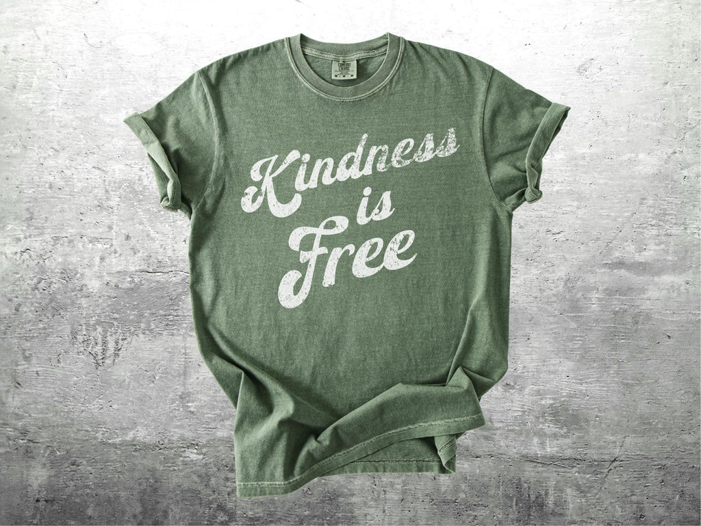Be Kind Shirts, Retro 70s Style, Positivity, Kindness Is Free, Motivational, Oversize, Womens, Mens, Comfort Colors T-shirt