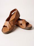 Handmade Leather Sandals for Women : Comfortable Summer Shoes, Brown Slingback Sandals
