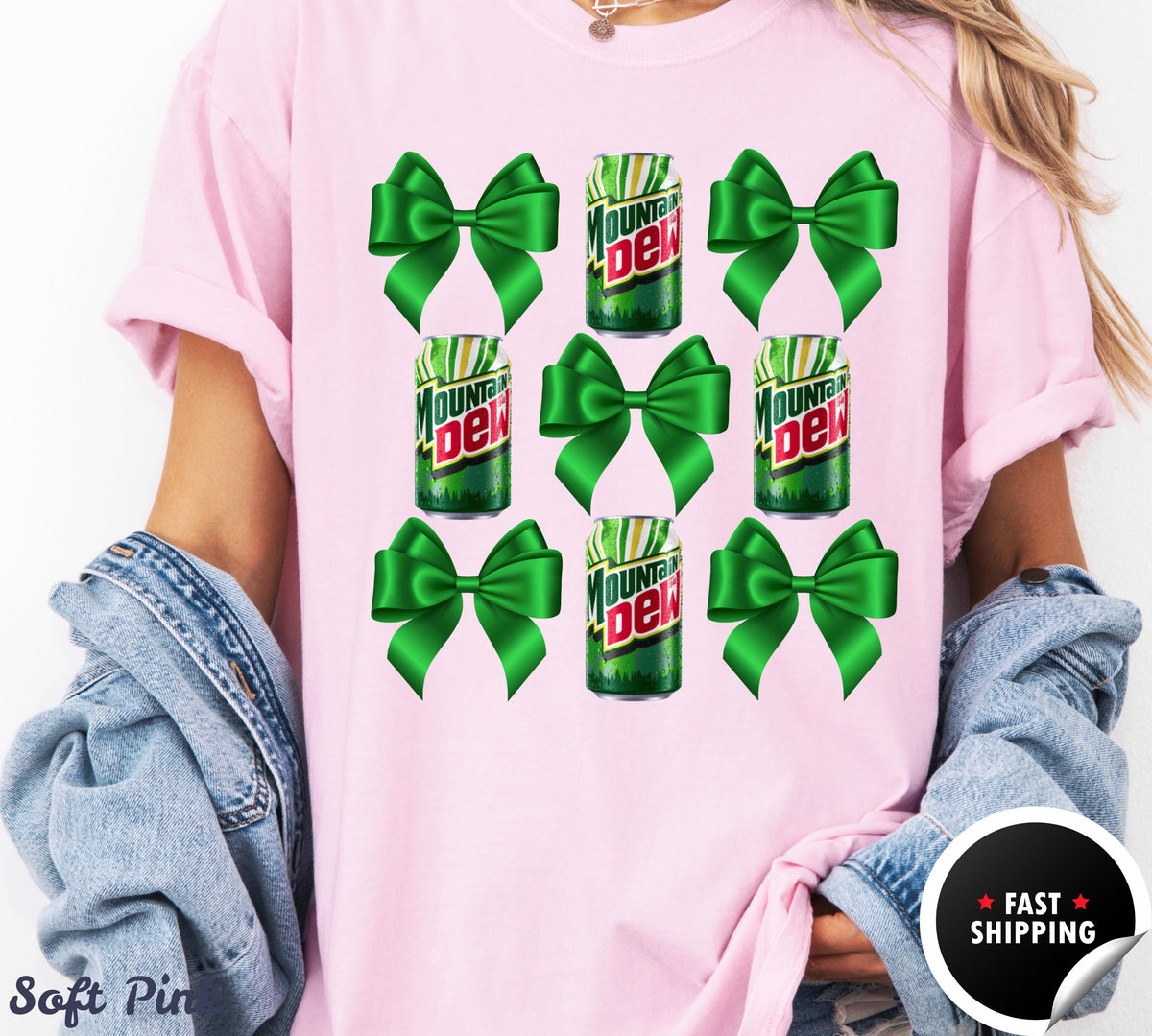 Mountain Dew Bow T-Shirt: Coquette Trendy Soda Tee