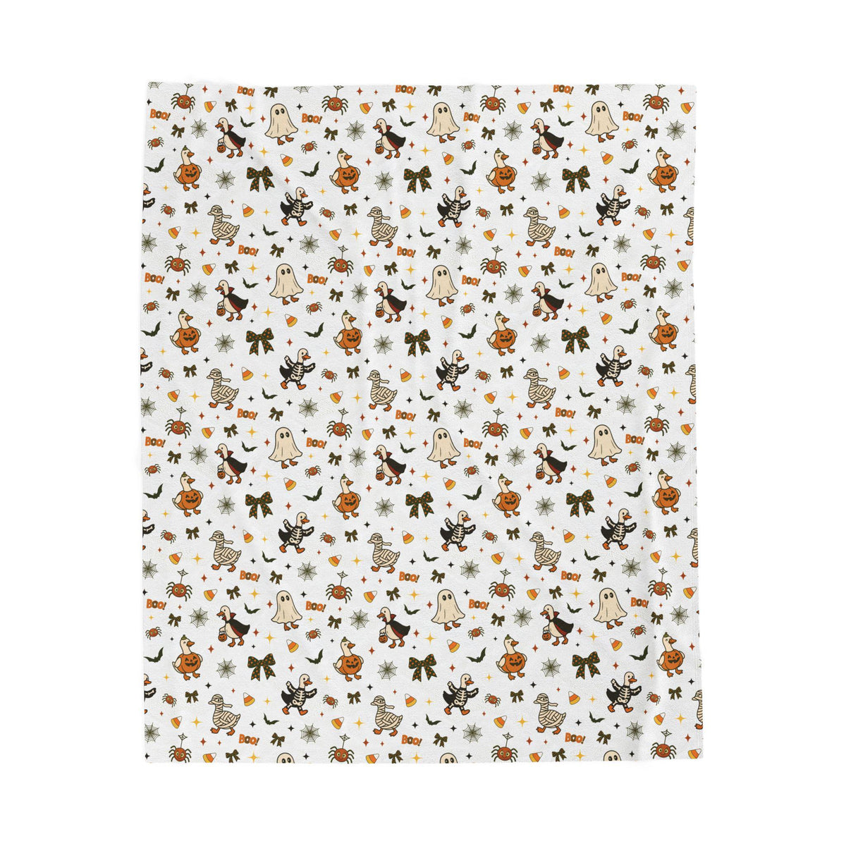 Halloween Geese Blanket Cute Spooky Season Goose Throw Funny Fall Velveteen Plush Cozy Soft Warm Bedroom Home Decor Gift Trendy Aesthetic
