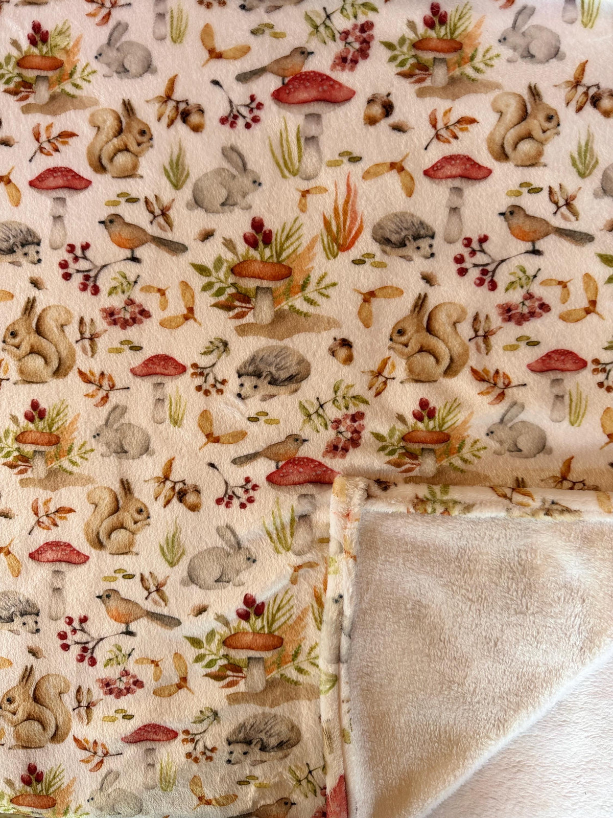Throw Handmade Throw Blanket for Autumn Harvest Decor Fall Throw Blanket Lap Throw for Fall Woodland Animal Colorful Throw Gift Under 40