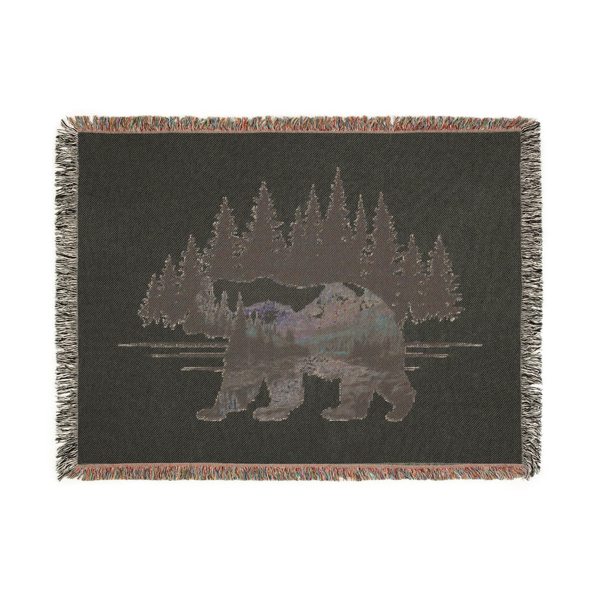 Bear Woven Blanket, Forestcore Wildlife Throw, House Warming, Woodland Creatures, Cabin Decor, Bear Gifts