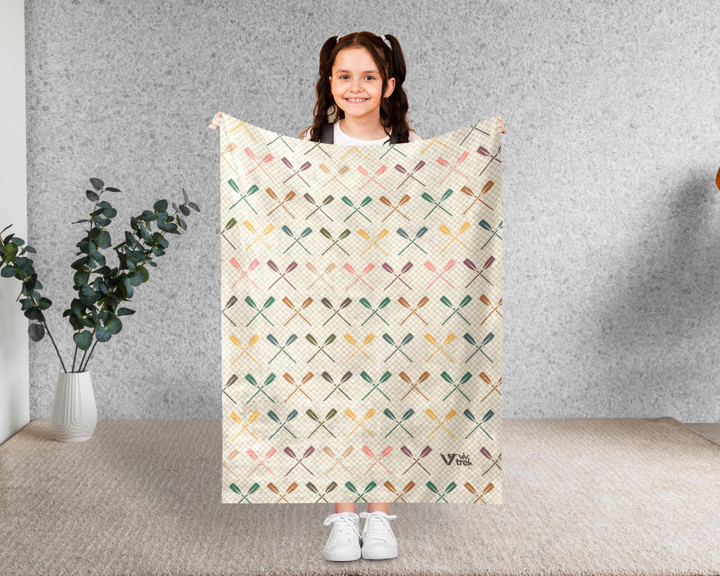 Kayaking Lover Blanket Gift, Cozy Throw for Adventure Seekers, Retro Kayak Decor, Unique Paddling Enthusiast Blanket, Rowing Boating Gift