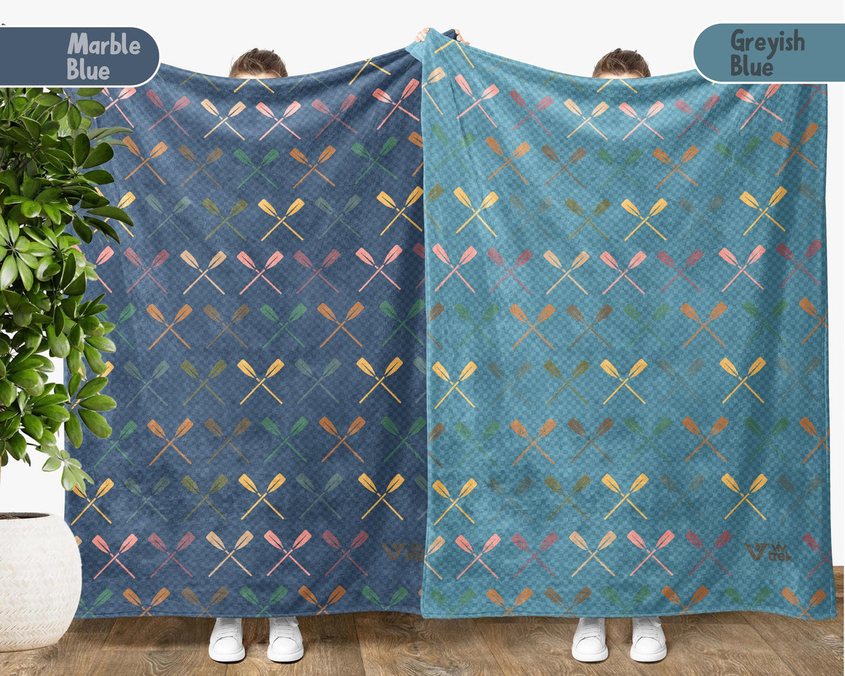 Kayaking Lover Blanket Gift, Cozy Throw for Adventure Seekers, Retro Kayak Decor, Unique Paddling Enthusiast Blanket, Rowing Boating Gift