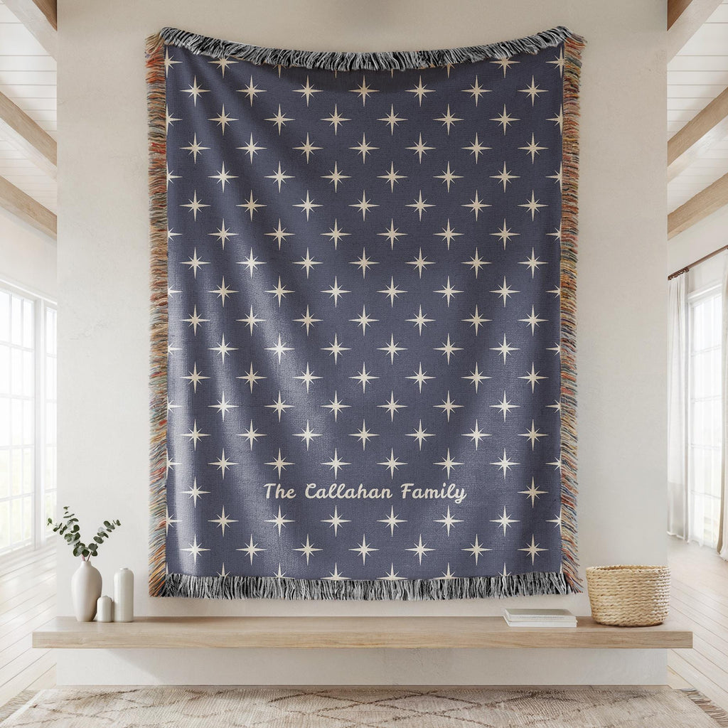 Custom Christmas Tree Blanket: Christmas Minimalist Decoration, Holiday Keepsake Gift, Family Christmas Gift, Personalized Festive Decor