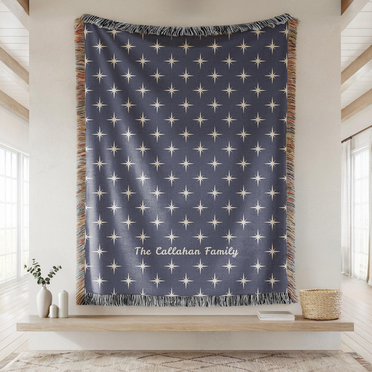 Custom Christmas Tree Blanket: Christmas Minimalist Decoration, Holiday Keepsake Gift, Family Christmas Gift, Personalized Festive Decor