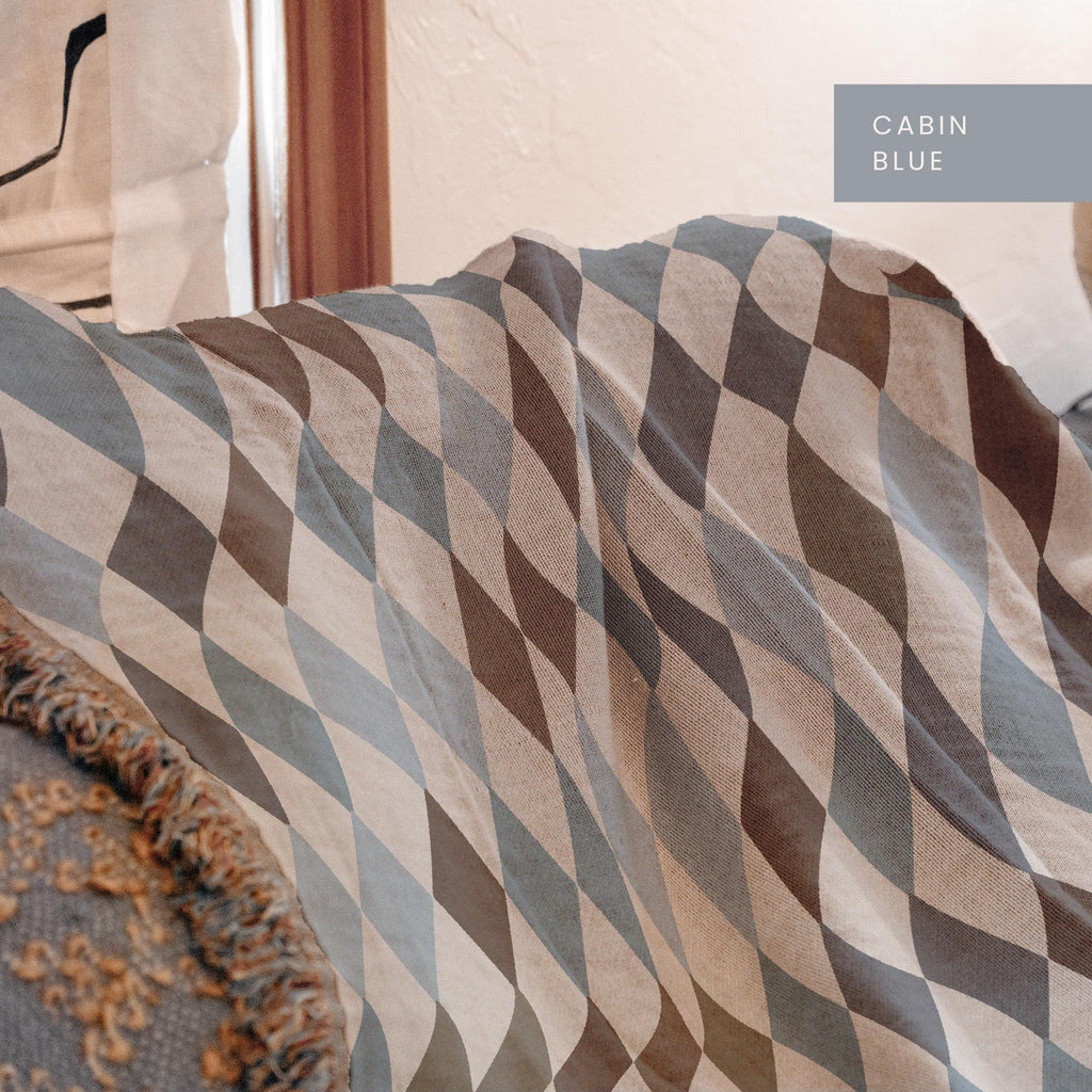 Diamond Pattern Woven Blanket Checkered Fringe Throw Boho Farmhouse Style Cotton Baby Blanket Rustic Southern Decor