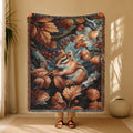 Autumn Squirell Woven Blanket | Fall Leaves Woodland Throw