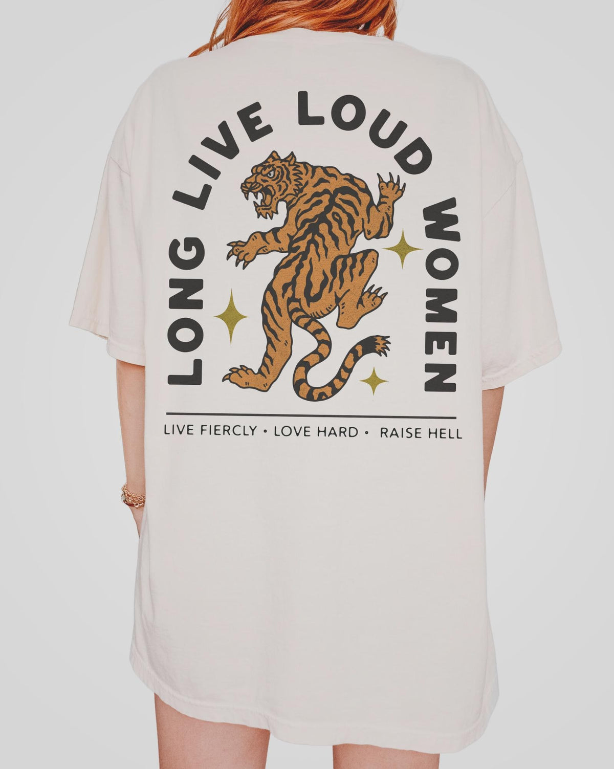 Long Live Loud Women Tee, Feminist Girl Power Shirt, Tiger Trendy Aesthetic Comfort Colors® Tee, Vintage Inspired Boho Empowerment T-Shirt