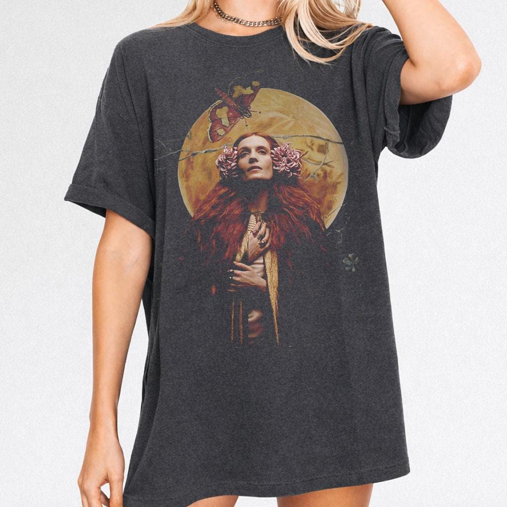 Music Art Shirt, Indie Rock Aesthetic Graphic Tee, Ethereal Portrait Oversized Tee 90s
