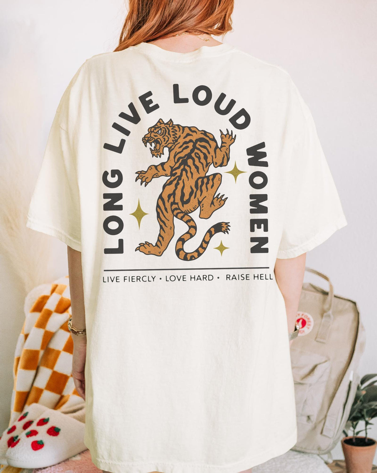 Long Live Loud Women Tee, Feminist Girl Power Shirt, Tiger Trendy Aesthetic Comfort Colors® Tee, Vintage Inspired Boho Empowerment T-Shirt