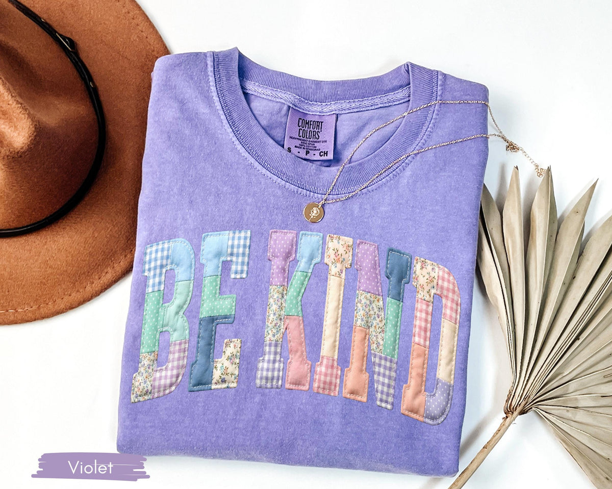 Be Kind Faux Patchwork Shirt, Motivational Teacher Tee, Choose Kindness T-Shirt, Positive Affirmation Gift, Counselor Appreciation Shirt