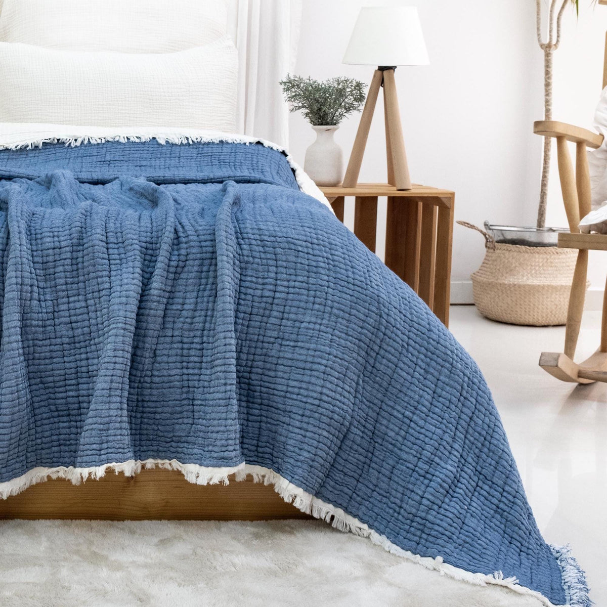8 Layers King Size Gauze Comforter , OEKO-TEX Certified, Muslin Quilt, Organic Throw Blanket