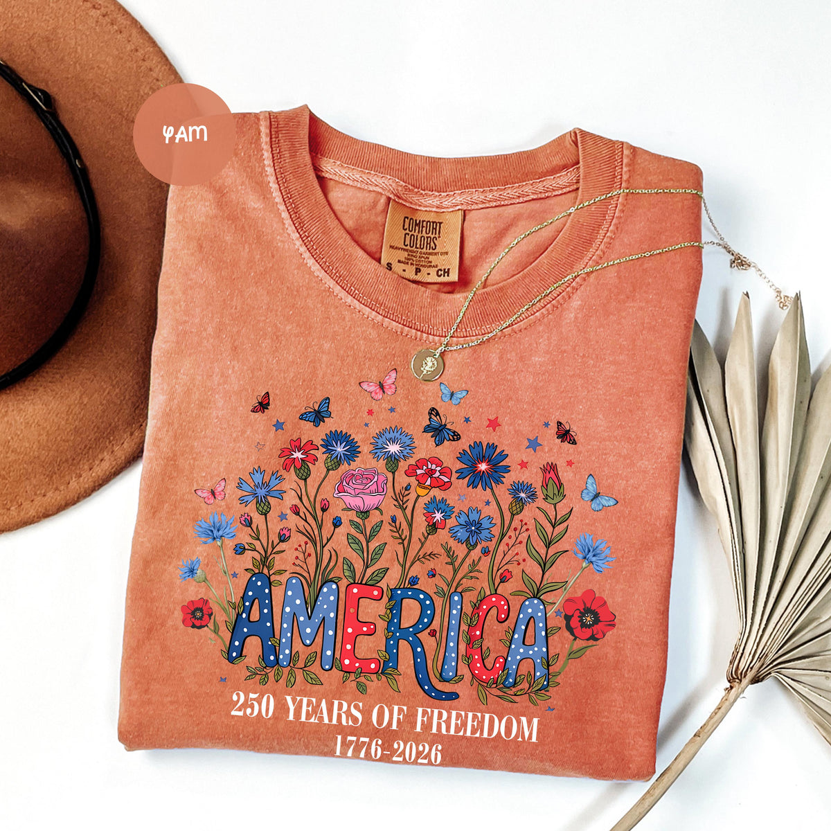 Comfort Colors USA Shirt, 4th of July shirt, floral USA tee, summer patriotic shirt for women, America est 1776 shirt, red white blue shirt