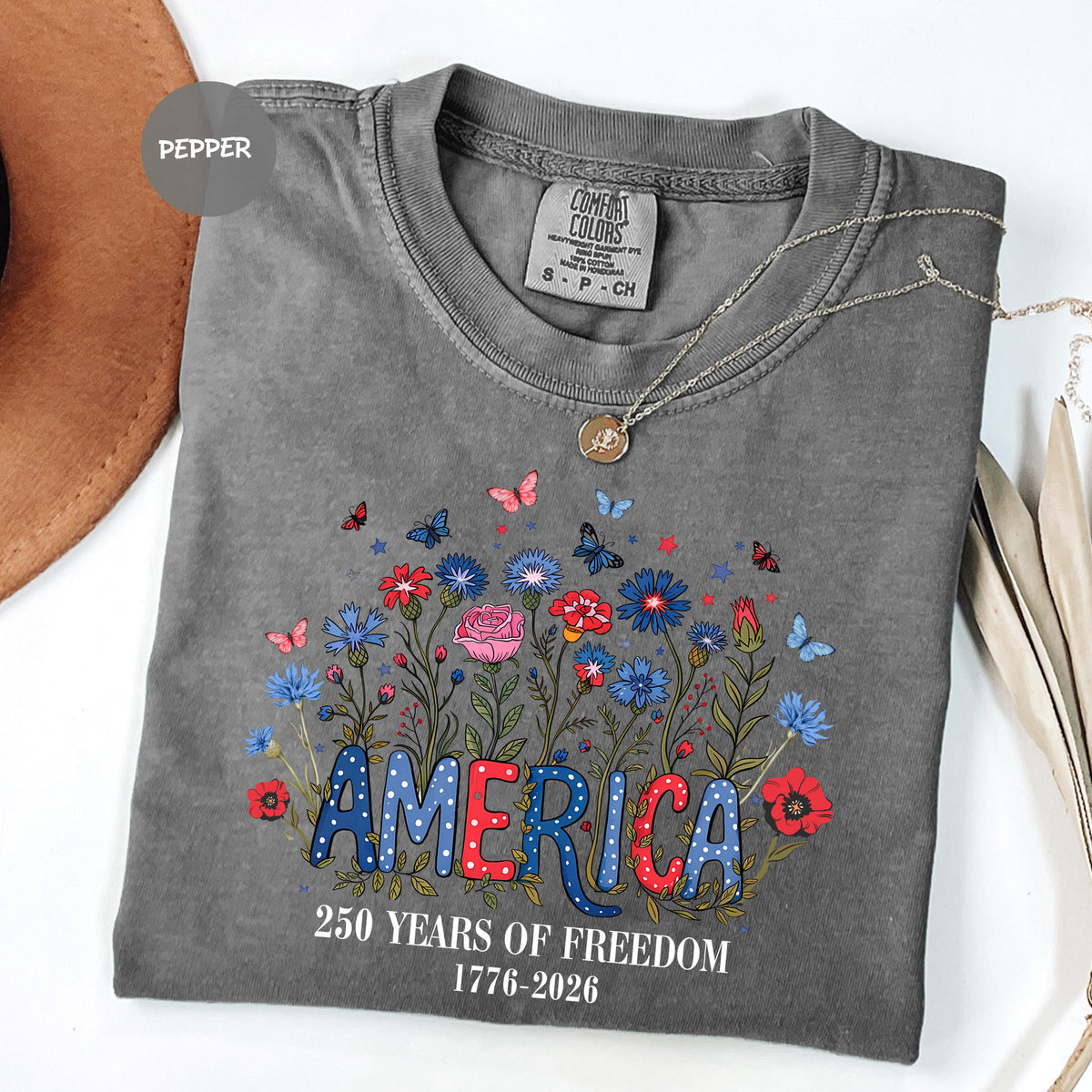 Comfort Colors USA Shirt, 4th of July shirt, floral USA tee, summer patriotic shirt for women, America est 1776 shirt, red white blue shirt