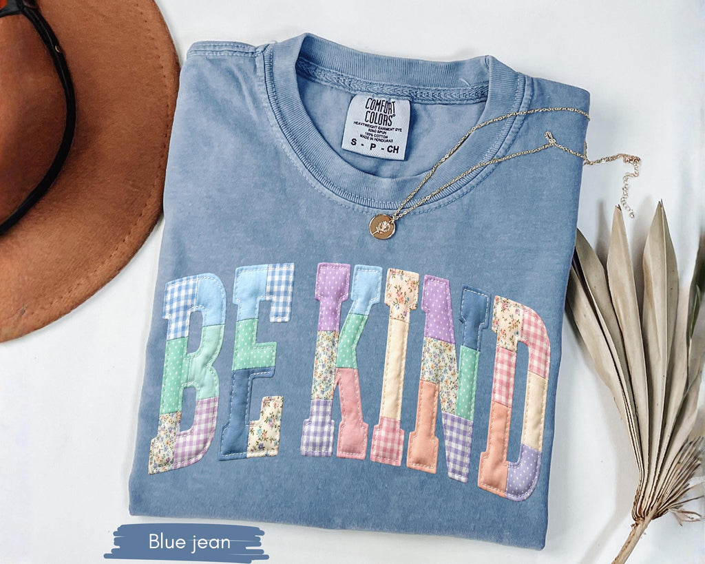 Be Kind Faux Patchwork Shirt, Motivational Teacher Tee, Choose Kindness T-Shirt, Positive Affirmation Gift, Counselor Appreciation Shirt