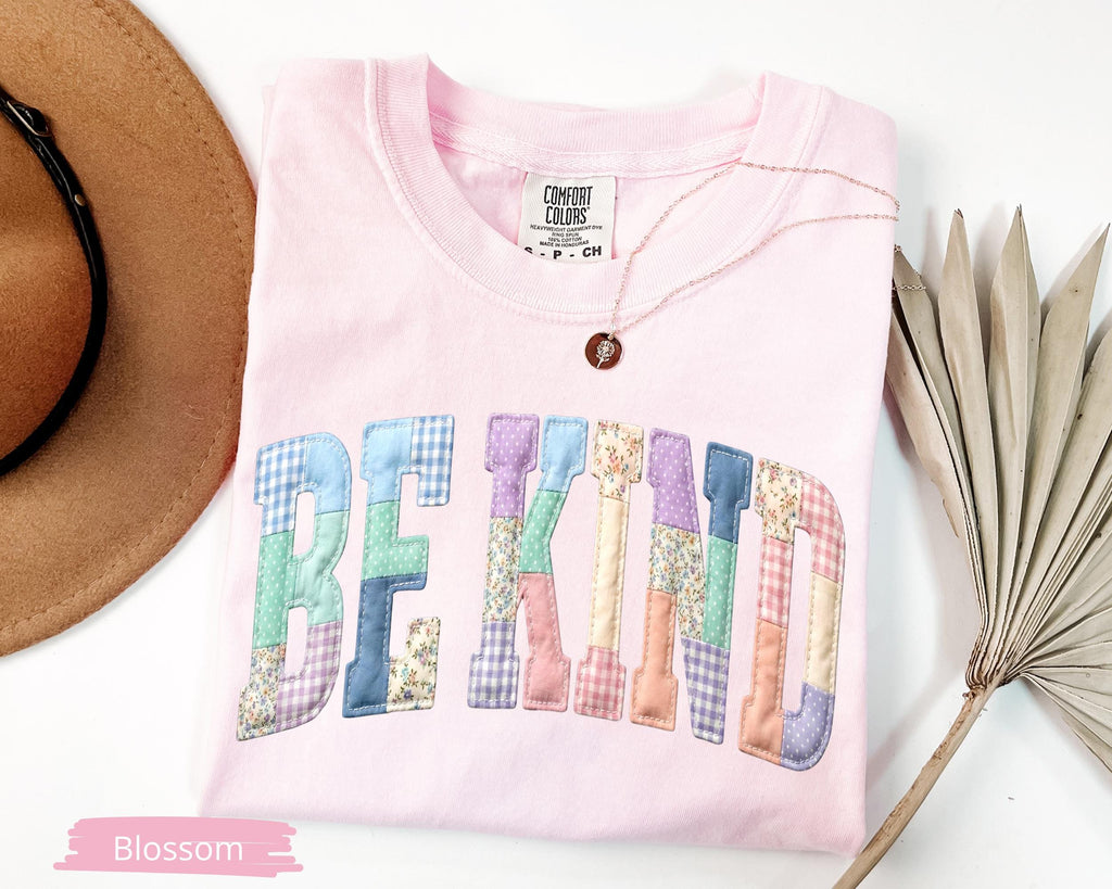 Be Kind Faux Patchwork Shirt, Motivational Teacher Tee, Choose Kindness T-Shirt, Positive Affirmation Gift, Counselor Appreciation Shirt