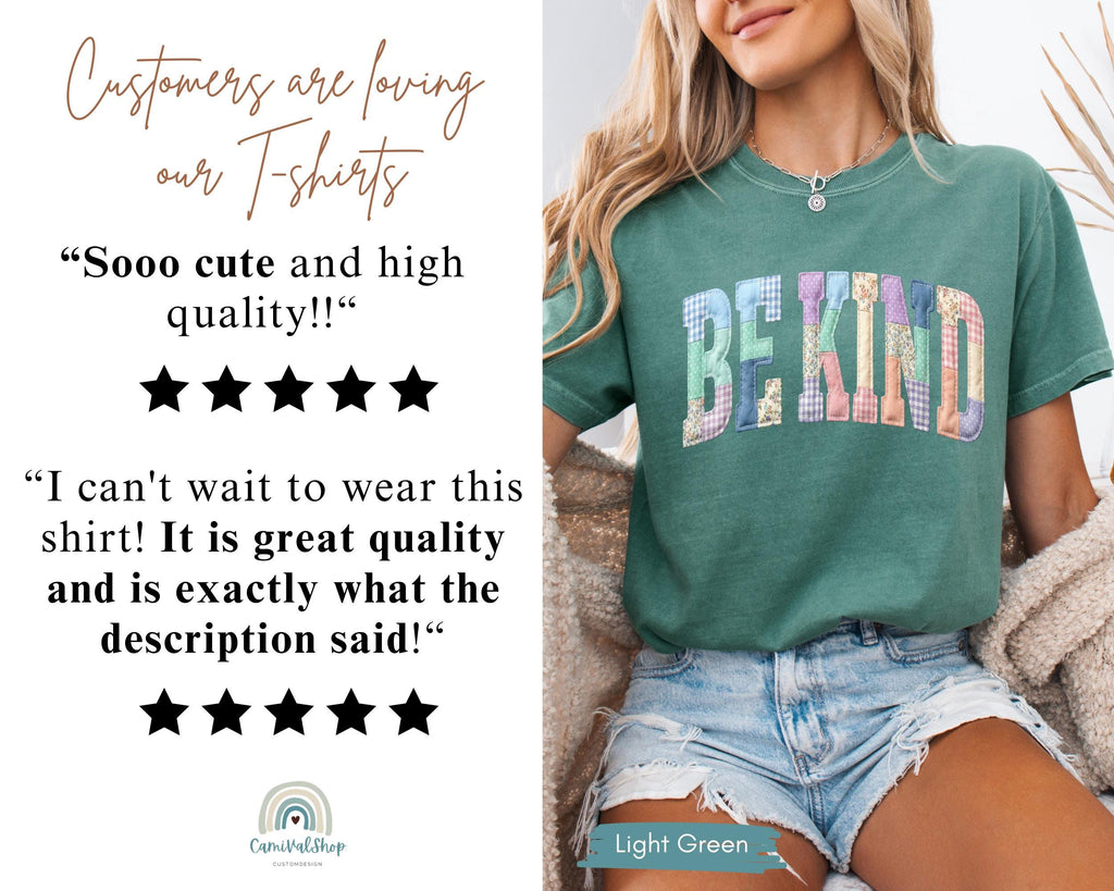 Be Kind Faux Patchwork Shirt, Motivational Teacher Tee, Choose Kindness T-Shirt, Positive Affirmation Gift, Counselor Appreciation Shirt